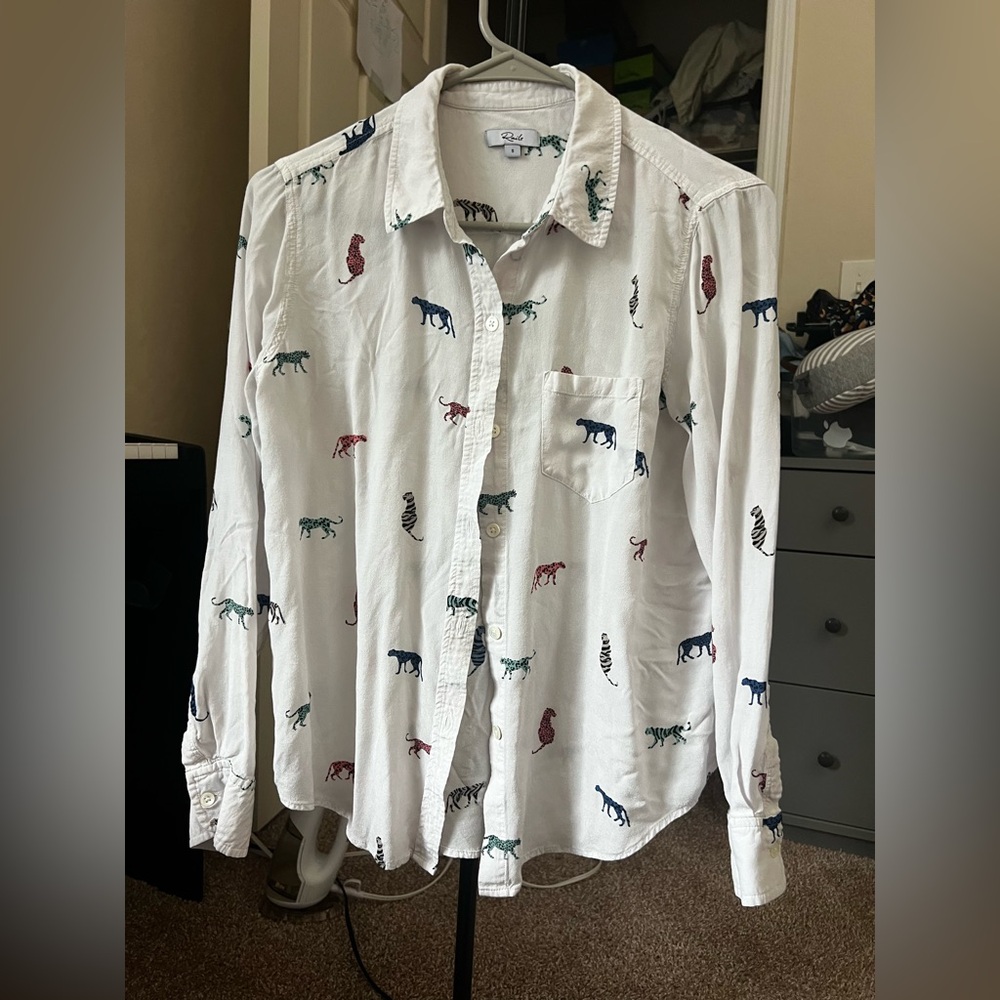 Rails White Shirt with Animal Print